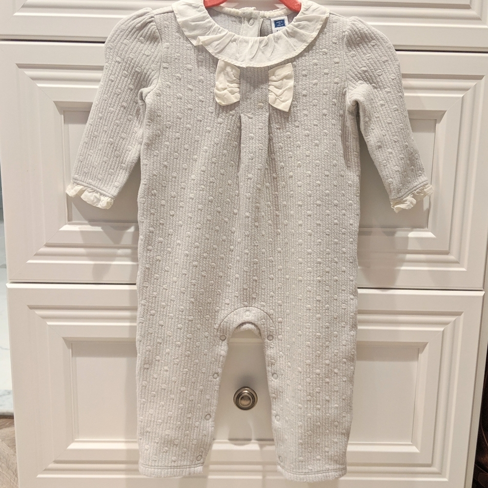 Janie & Jack Grey Dot Jacquard One Piece
